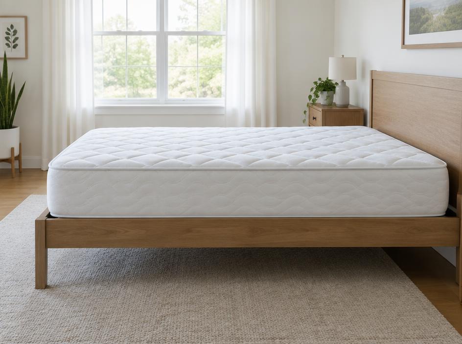 Mattress Global Mattress sin sábanas sobre la base